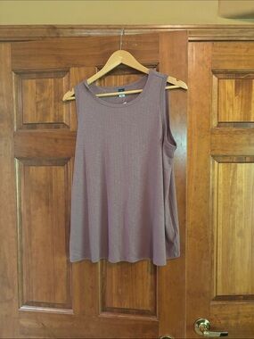 Old Navy Dusty Mauve Ribbed Swing Tank